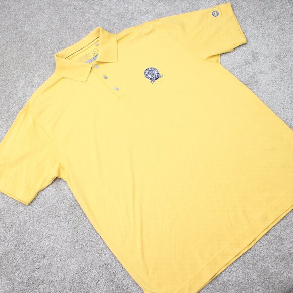 Cutter & Buck Polo Shirt Mens Large Yellow CB DryTec Luxe S/S PGA Championship - Picture 9 of 16